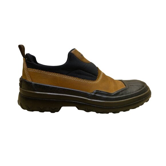 Clarks Men’s Brown & Black Leather Waterproof Slip-On Outdoor Shoes Size 7M